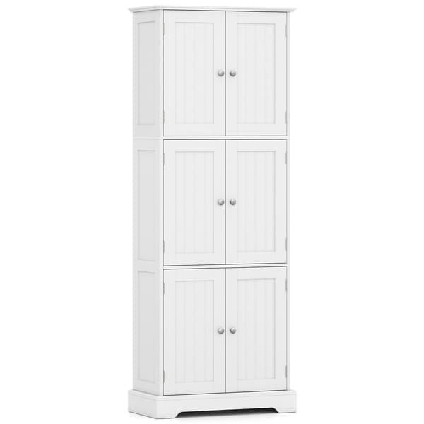 163" højt badeværelsesskab, hvidt, 6 døre