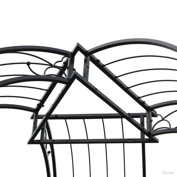 Metalrosebue, sort haveespalier med bladmotiv