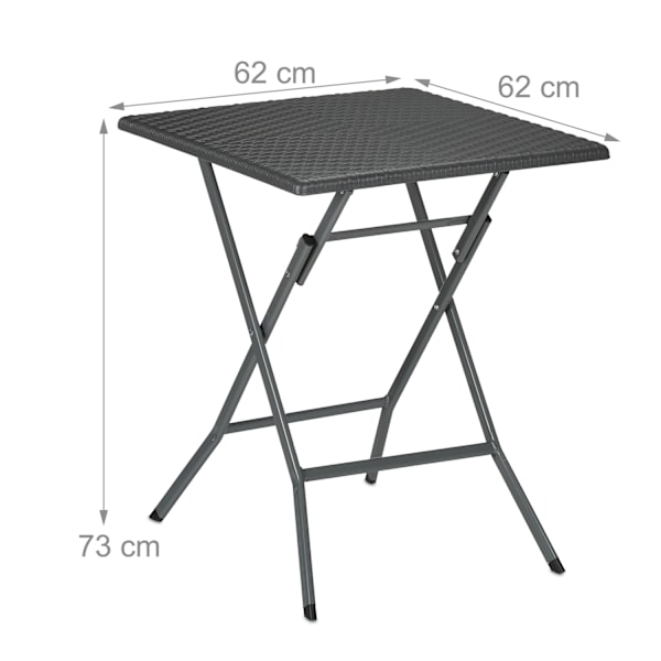 Havebord i gråt rattan look