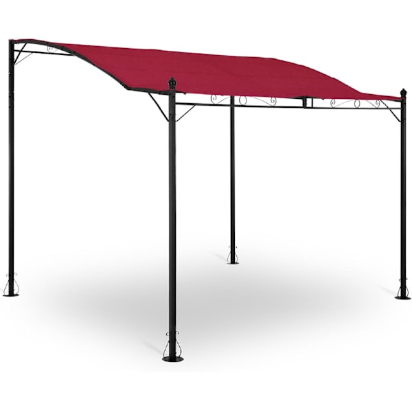 Trädgårdstak, fristående lusthus, 2,6 x 3 x 2,5 m, röd