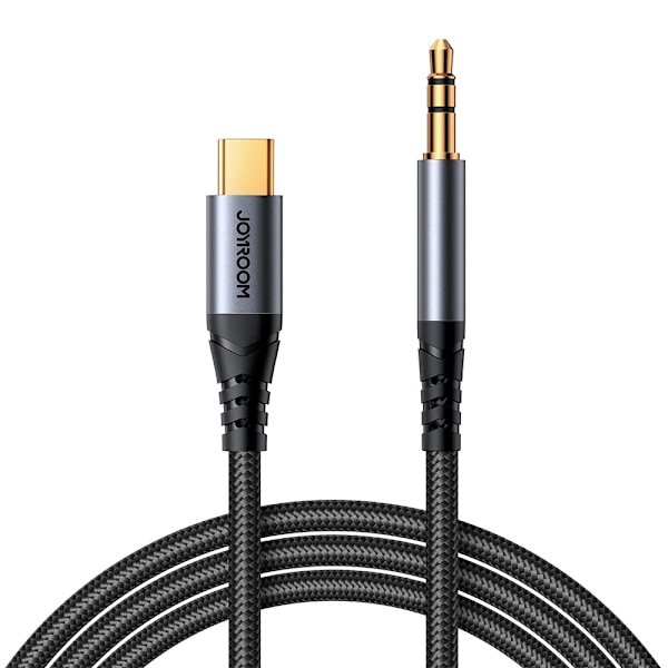 Stereolydkabel til telefon AUX 3,5 mm ministik - USB-C 1,2 m sort