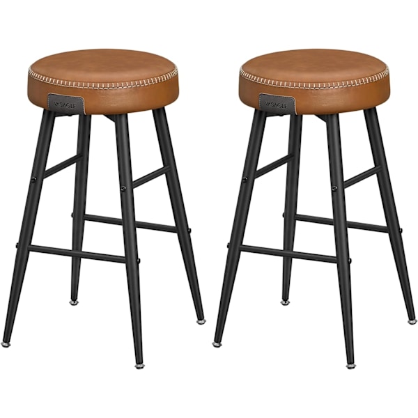 Eleganta barstolar i konstläder - Set med 2, Caramel Brown