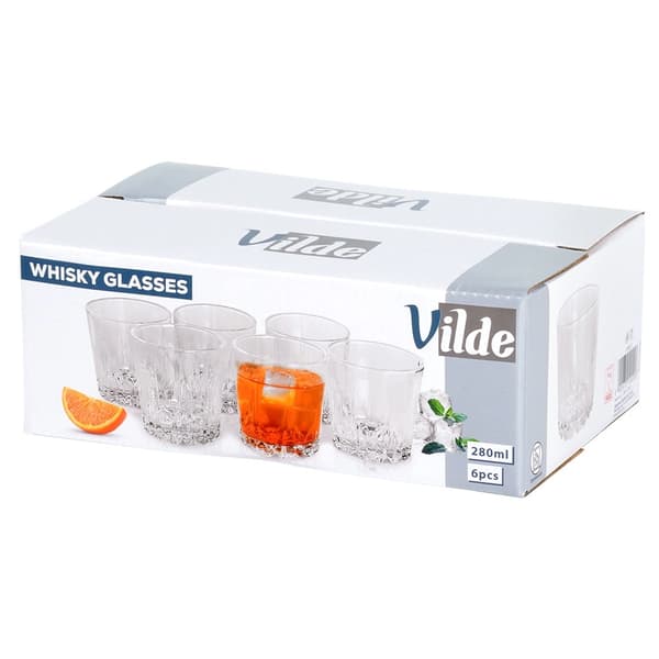 Viskilasisetti, 280 ml, paksua lasia, 6 kpl