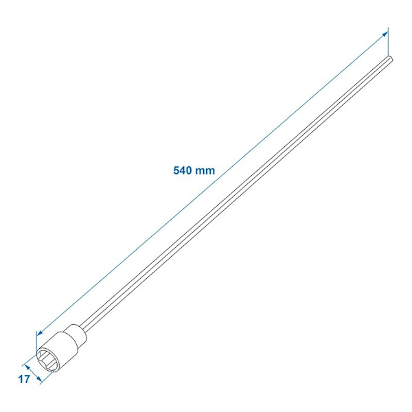 Hörn stadig förlängningshylsa 540mm / 17mm