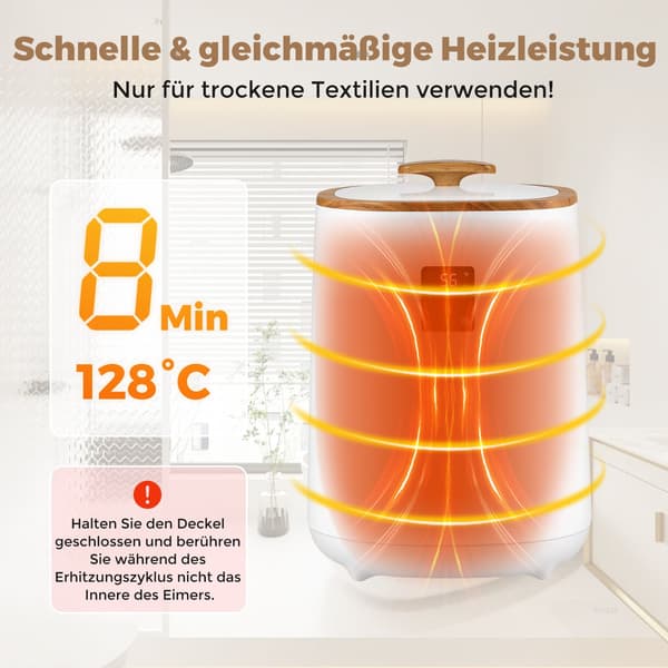 Håndklædetørrer med LED-display, 18L kapacitet, hvid