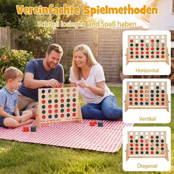 Jumbo træspil Connect 4 med 42 brikker