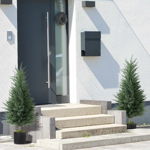 Konstgjorda cypressväxter, UV-resistenta, set om 2