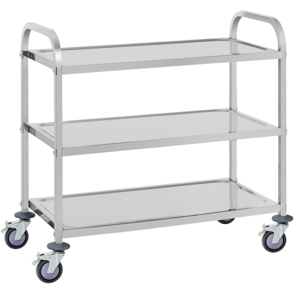 Catering servitörsvagn, 3 hyllor, upp till 150 kg, rostfritt stål Royal Catering RCSW 3A