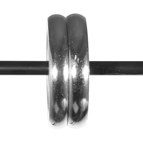 Dobbelt gardinstang, 180–380 cm justerbar, mat sort