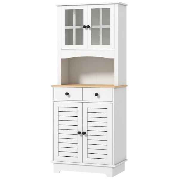 Keittiön kaappi, korkea kaappi 2 kaappia, keittiön buffet säädettävillä hyllyillä, buffet-kaappi, ruokasalin kaappi keittiöön, ruokasali, 68 x 39,5 x