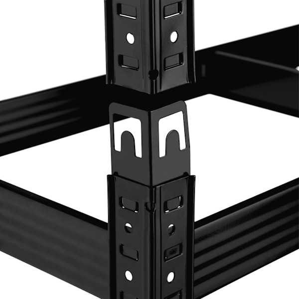 Vahvat metallimustat hyllyt 5 tasoa