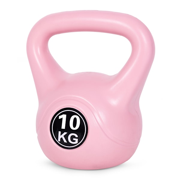 Kettlebell 10 kg för träning, hantel, viktboll, fitnessbelastning, rosa, ModernHome
