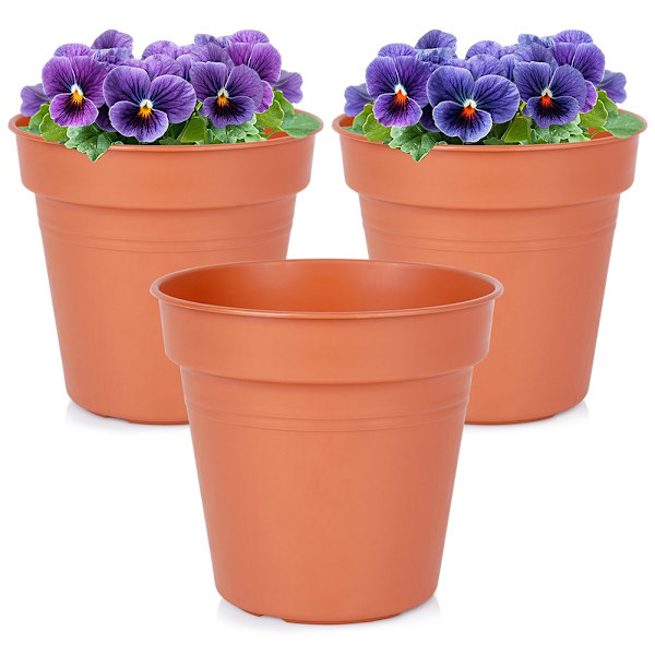 Pyöreä muovinen puutarharuukku 15 cm 3 kpl.