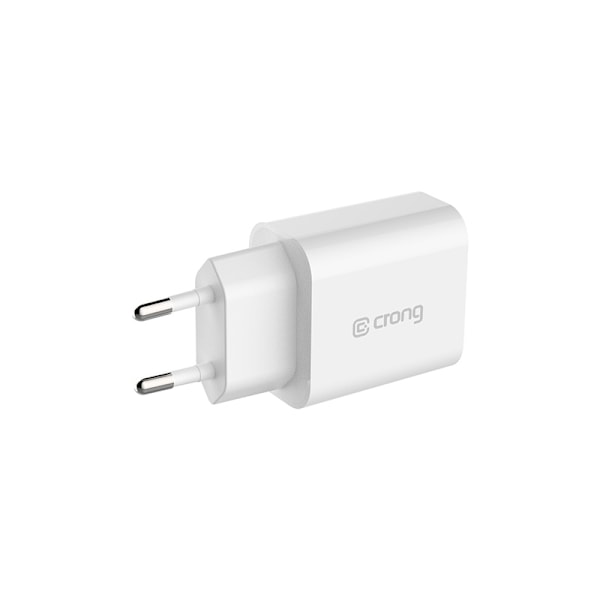 Crong USB-C -matkalaturi – Seinälaturi USB-C Virtalähde 20 W (valkoinen)