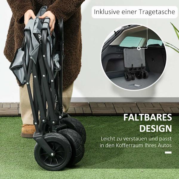 Käsikärry Taitettava Kuljetuskärry Kylmälaukulla, Rantakärry Jatkettavalla Kahvalla, Kantaa Jopa 120 Kg