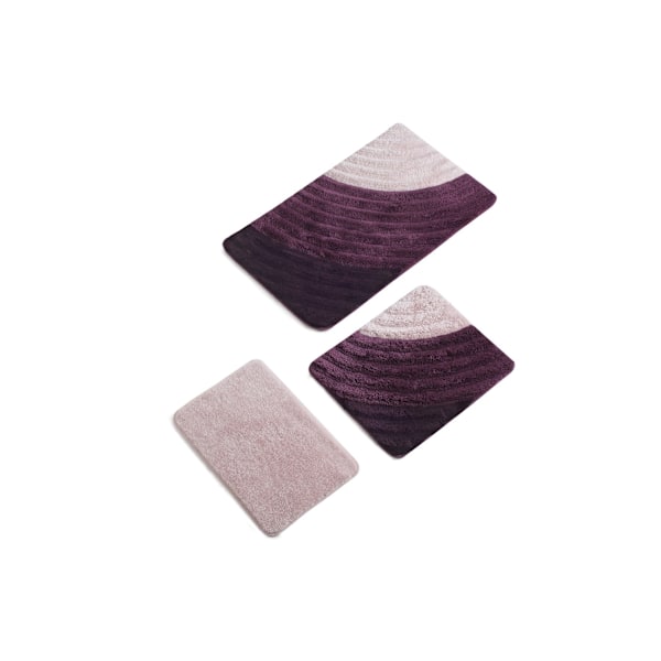 Akryylikylpymattosetti (3 kpl) Well - violetti