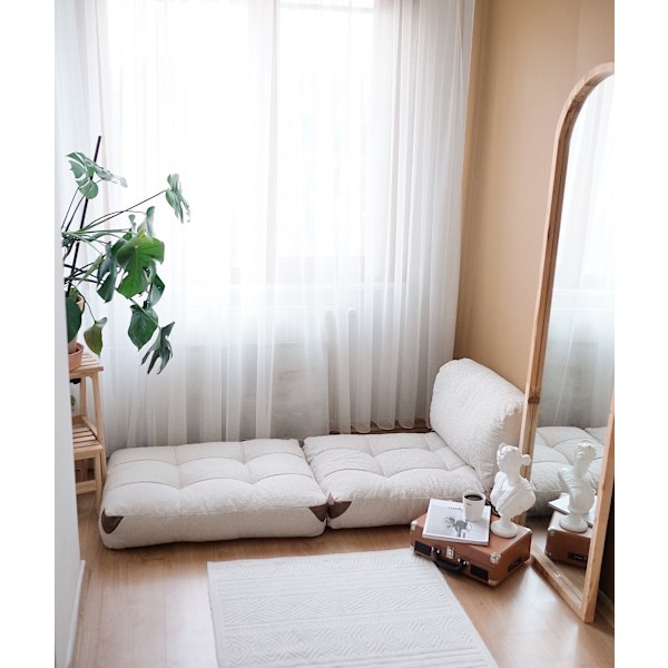 1-sædet sovesofa Fold Teddy - Creme