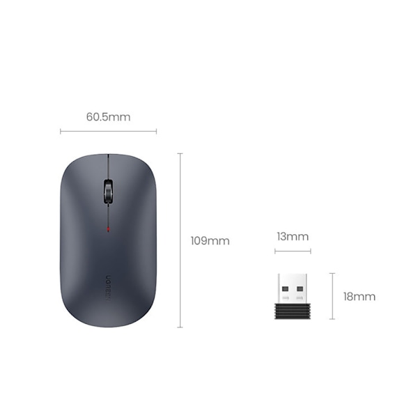 Handy trådløs mus til en USB-computer, grå
