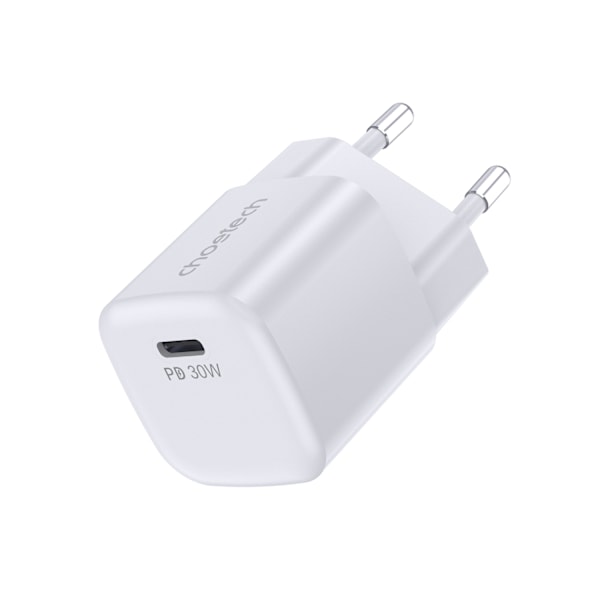 GaN USB-C PD 30W väggladdare vit