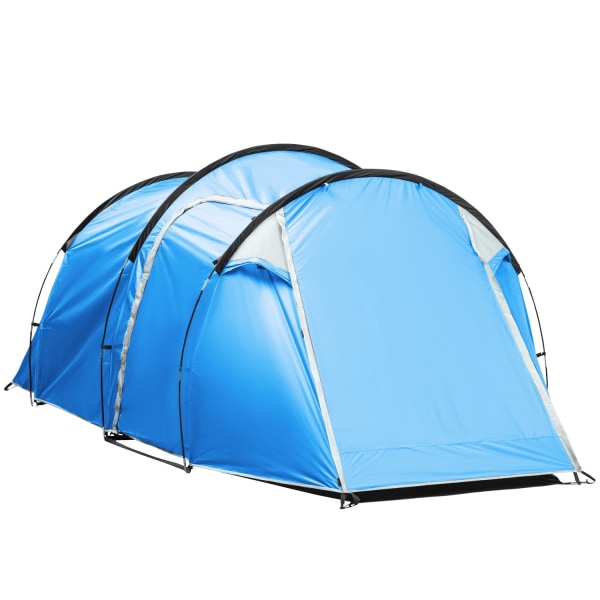 Tunneltelt Til 2-3 Personer 190T Campingtelt Med Pløkker, Glasfiber & Polyester, Lyseblå, 426X206X154Cm