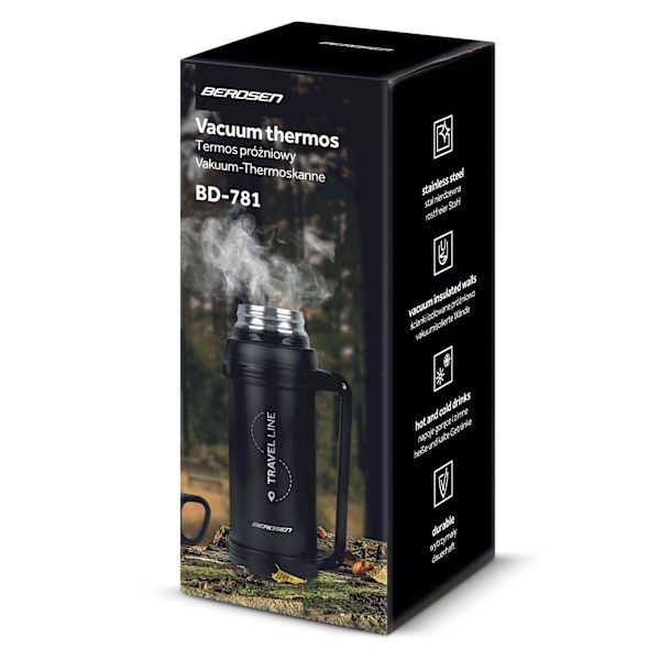 Tyhjiötermospullo 1500 ml BD-781 musta