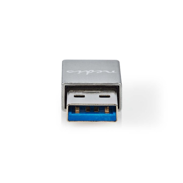 USB-A Adapter | USB 3.2 Gen 1 | USB-A Han | USB-C™ Hun | 5 Gbps | Runde | Nikkelplateret | Sølv | Cover Box