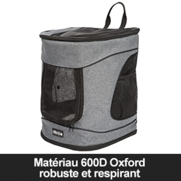 Rygsæk til kæledyr, grå, op til 20 kg, åndbart design