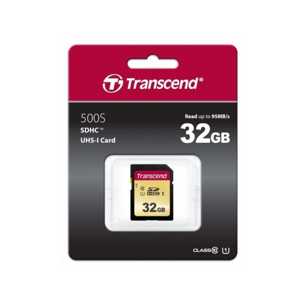 Transcend SD-kort 32GB SDHC SDC500S 95/60 MB/s TS32GSDC500S