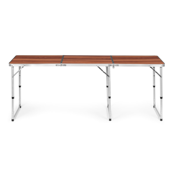 Turistbord, foldbart campingbord, brun plade, 180 x 60 cm