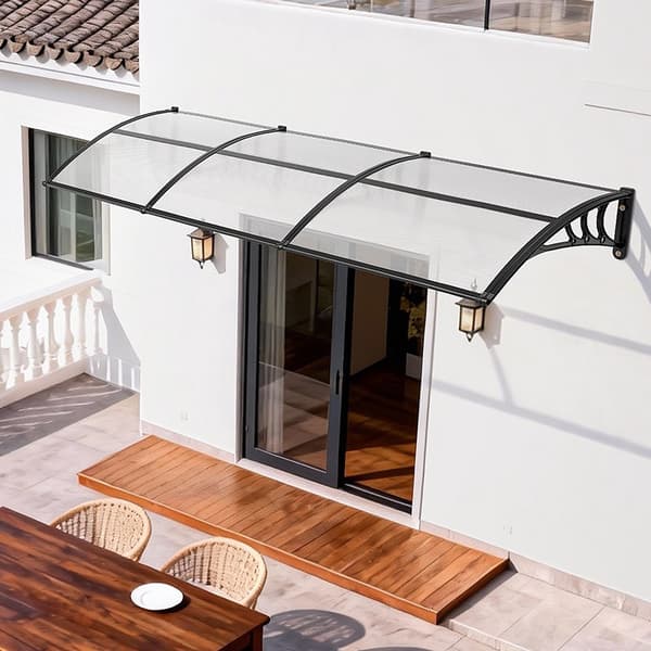 Markise til dør 91 x 283 cm, klar polycarbonat