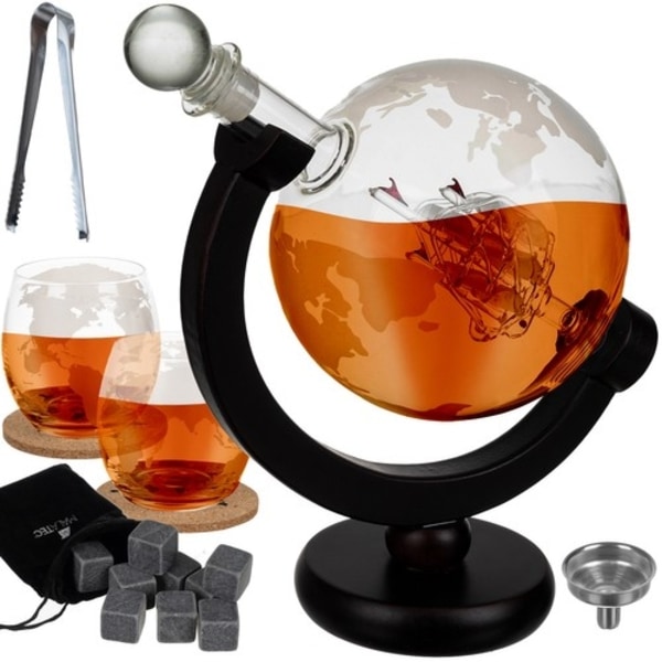 Karaff - jordglob - Malatec 22553 whiskyset