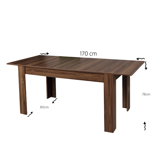 Utdragbart matbord Oblo - Valnöt
