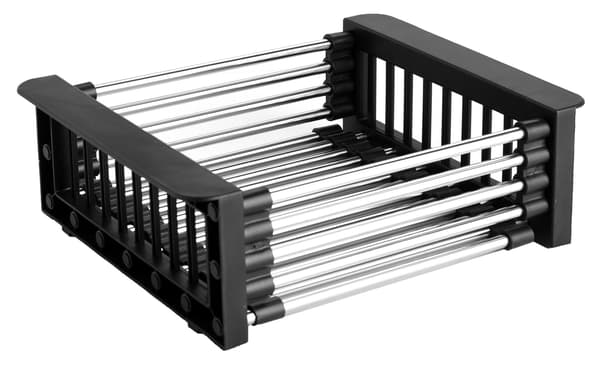 Justerbar kurvafløb til vask, sort, 28-43 cm