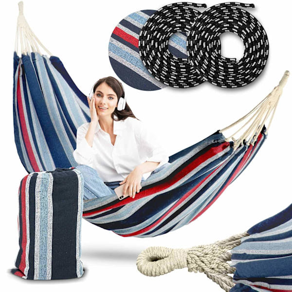 Double Hammock Malaga Blue-Red Sofotel