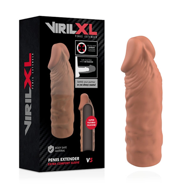 Virilxl - Nestemäinen silikoni V5 ruskea peniksen pidennys