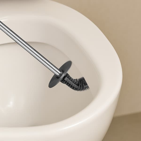 Litteä wc-harja seinätelineellä