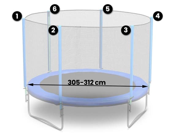 Udendørs trampolinnet 312cm 10ft Neo-Sport