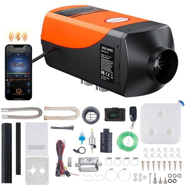 Diesel-ilmalämmitin 12 V 2 kW, Bluetooth-sovellus, korkeussäätö