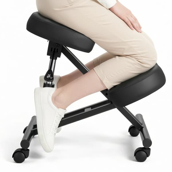 Ergonomisk knäböjstol med hjul, justerbar höjd