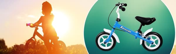 Børnebalancecykel, 10" stålstel, blå