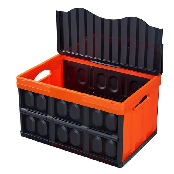Hopfällbara förvaringsbehållare med lock, stapelbara, 45 liter, 3-pack