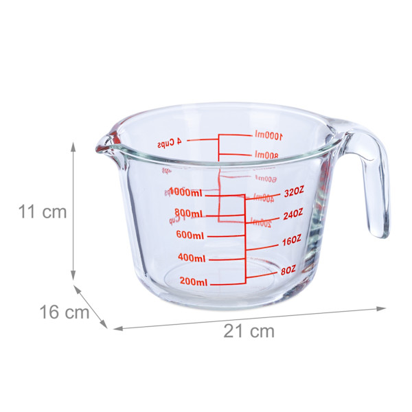Målekande i glas 1000 ml