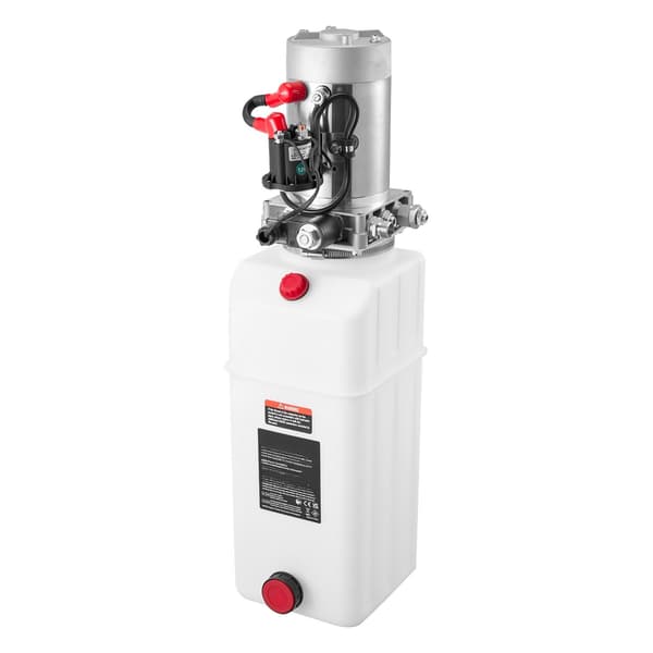 12V hydraulpump, 8L behållare, enkelverkande