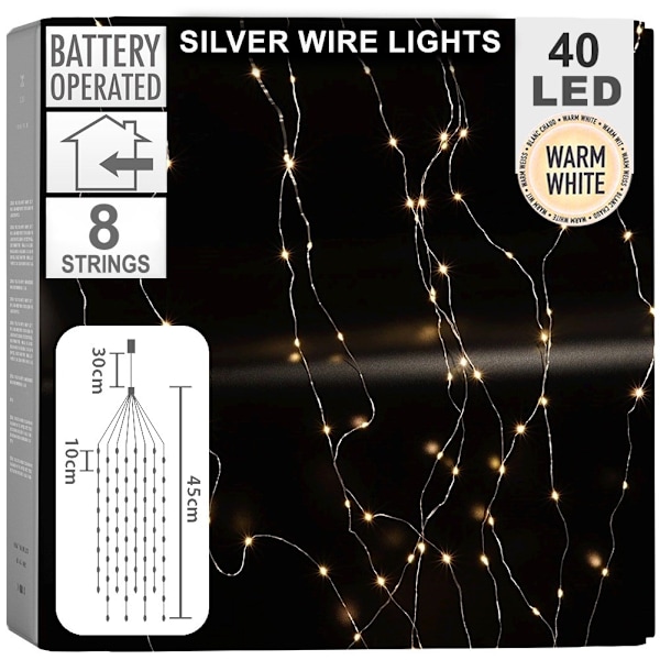 Julgransbelysning tråd 40 LED, 45 cm