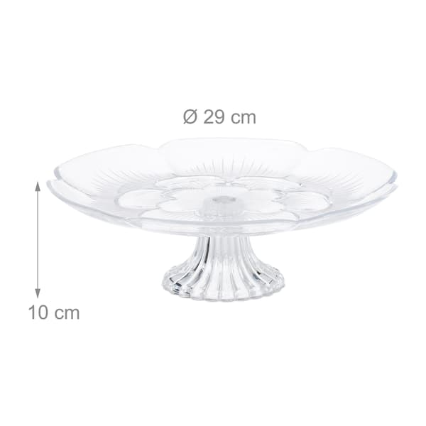 Transparent tårtställ med blommönster