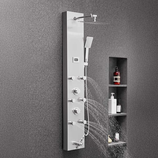 Duschpaneltornssystem – Regn, LED, 6 strålar, 122 cm