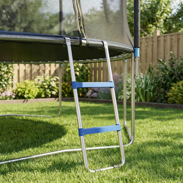 Trampolinstege 2 steg, 150 kg kapacitet, blå