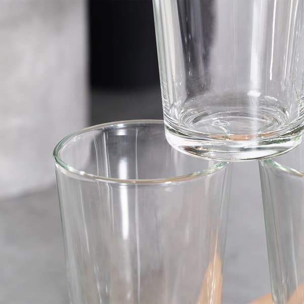 Seks glas 200 ml: Tykt, klart glas til drinks
