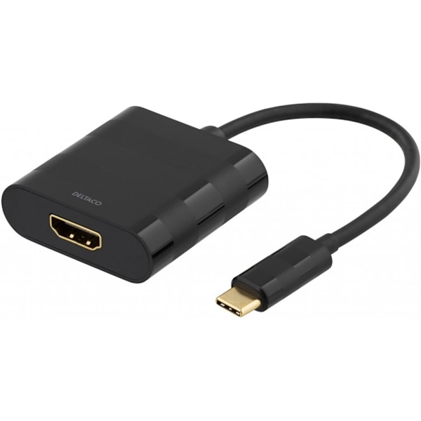 Deltaco USB-C 3.1 - HDMI-sovitin, 4K - musta