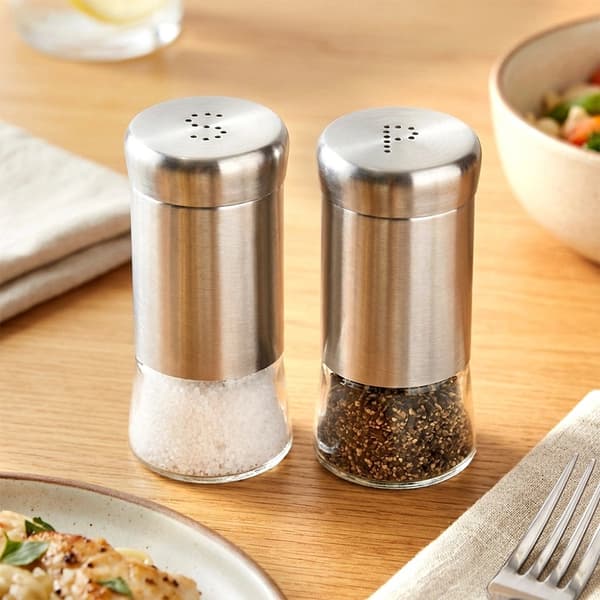 Salt- och pepparkar i glas, set, 140 ml, 2 delar